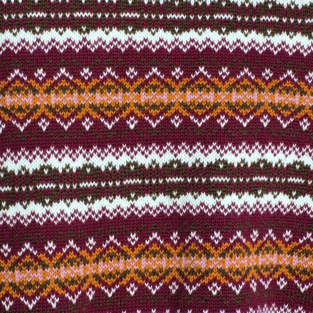 Gymboree Vintage Y2K Kids Girls Burgundy Classic Fair Isle Cotton Knit Sweater 6